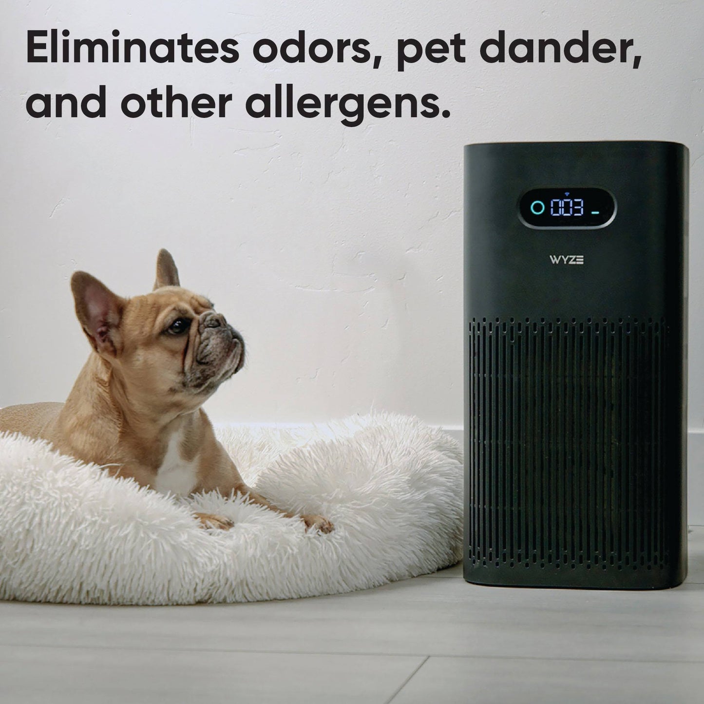 Wyze Air Purifier with Allergen Filter(Standard), for Home Large Room, HEPA 13, 21db Quiet Sleep Mode, 550 sq ft, Remove 99.97% Pet Hair, Pollen, Dust, Dander, Smoke, Smart WiFi Alexa Google, Black